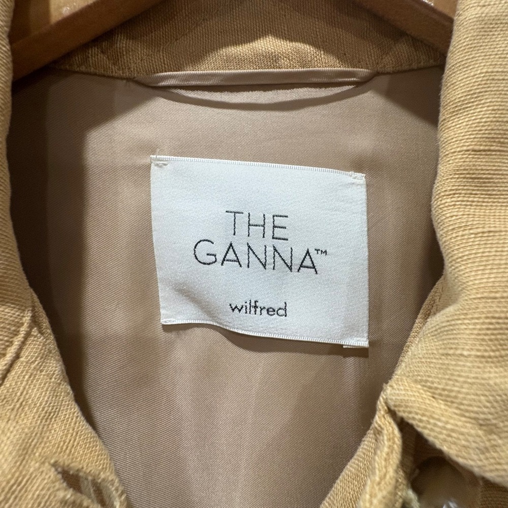 Aritzia Wilfred The Ganna Linen Shirt Jacket Sandy Beige XS Shacket - Picture 15 of 16